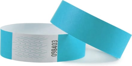 CombiCraft Blanco Tyvek Polsbandjes Licht Blauw - 100 stuks