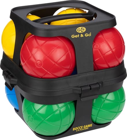 Get & Go Jeu de Boules Set - 8 ballen - Kunsstof - Incl. Houder