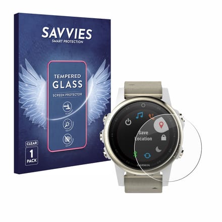 Savvies - Glas Screenprotector voor Garmin Fenix 5S (42 mm) - Gehard Beschermglas 9H