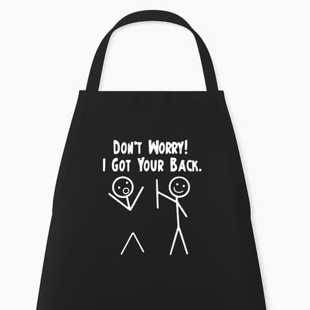 Keukenschort "I got your back" | Kerstcadeau & Sinterklaas | Zwart | Grappig kookschort