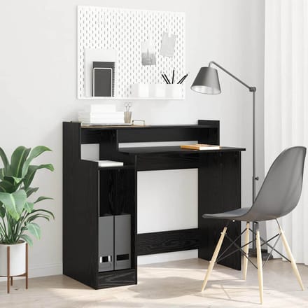 vidaXL - Bureau - Zwart - Eiken - 97 - x - 45 - x - 90 - cm - Bewerkt - hout