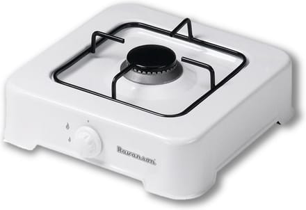 Gas cooker Ravanson K-01T (white; 1 zone)