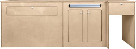 Camper keuken pod lhd - natuurlijk - 211 cm - inklapbare tafel