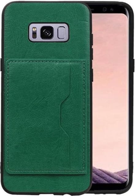 Groen Staand Back Cover 1 Pasje Hoesje voor Samsung Galaxy S8 Plus