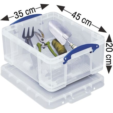 Opbergbox Really Useful 21 liter 450x350x200mm transparant wit