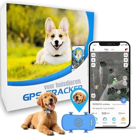 DYNA® GPS Tracker hond - GPS Tracker - GPS Trackers - Blauw - 11cm x 11cm x 5cm