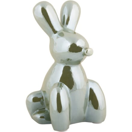 Present Time Ornament Balloon Bunny Groot - Groen - 12.7x11.5x20cm - Scandinavisch - Keramiek