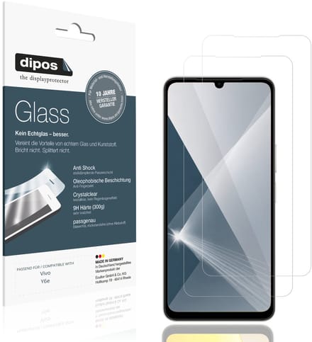 dipos – 2x Pantserfolie geschikt voor Vivo Y6e | 9H Screenprotector