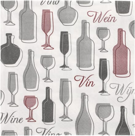 12x 30 Servetten 3-laags 1/4 vouw 33 cm x 33 cm grijs Wine