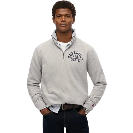 Superdry - Athletic Essentials sweatshirt met halve rits - Heren - Truien