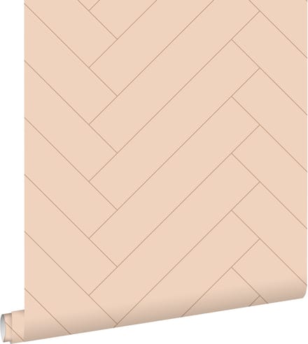 ESTAhome behang visgraat-motief terracotta roze - 50 x 900 cm - 139780