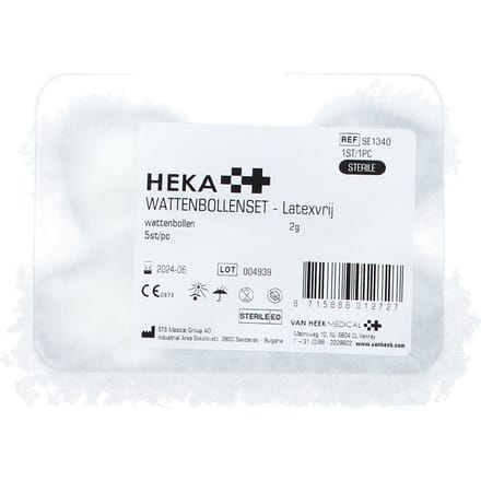 Heka Wattenbollenset 5 x 2 gram 1 Set