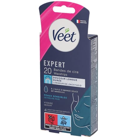 Veet Expert Ontharingsstrips - Gezicht - Gevoelige huid - 20 stuks