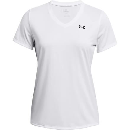 Under Armour Tech SSV- Solid-WHT Dames Sportshirt - Wit - Zwart