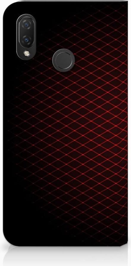 Huawei P Smart Plus Hoesje met Magneet Geruit Rood