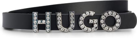HUGO Leren Riem Zula-S Sz15 Leather Belt W75 Black Zwart