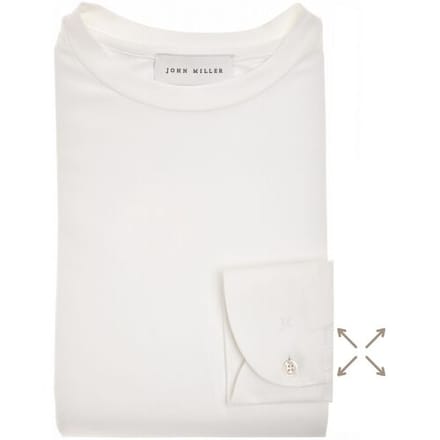 John Miller Plain Hyperstretch Comfort T-Shirt Antiekwit / male