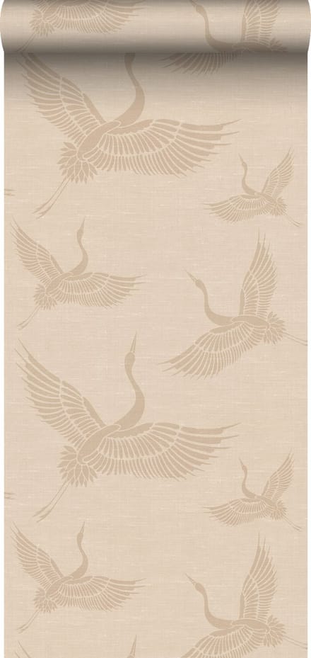 Origin Wallcoverings behang kraanvogels beige - 347826 - 0,53 x 10,05 m