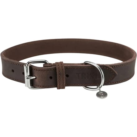Trixie Rustic fatleather Halsband L-XL: 57-66 cm/30 mm dark Bruin