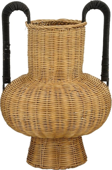 Mica Decorations Loulou Decoratie Vaas - H42 x Ø40 cm - Rotan - Bruin