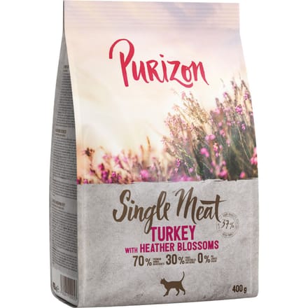 400 g Single Meat Kalkoen met Heidebloesem Purizon Katten Droogvoer