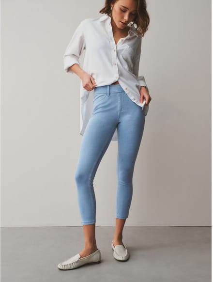 Next - Dames - Cropped jersey denim legging - Blauw