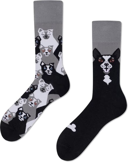 Many Mornings unisex sokken - Black Dog - Unisex - Maat: 43 - 46
