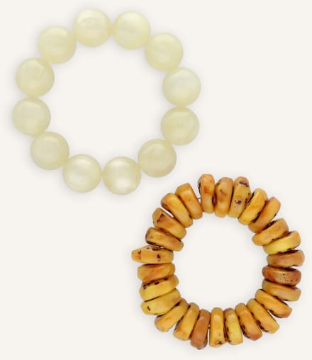 Notre-V Resin Duo Bracelets Sieraden Dames - Beige - Maat ONESIZE