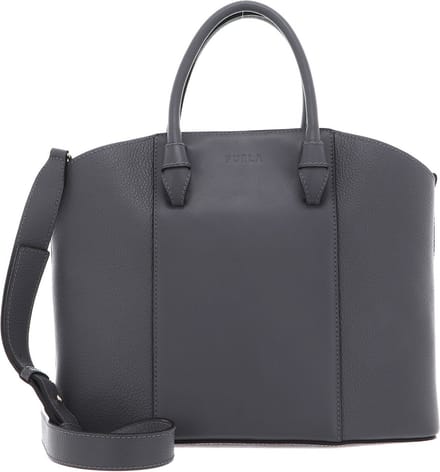 FURLA Leren Schoudertas Handtas Miastella Tote Bag Soil Grijs