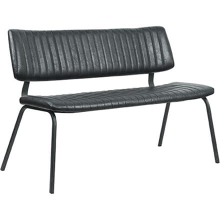 LABEL51 Gusto Eetkamerbanken - Zwart - KunstLeer - 120 cm - -