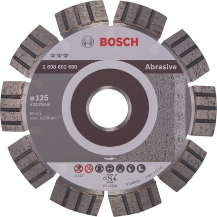 Bosch BEST FOR ABRASIVE DIAMOND CUTTING DISC FOR SMALL ANGLE GRINDERS 125mm