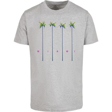 Mister Tee - Miami Palms Heren T-shirt - S - Grijs