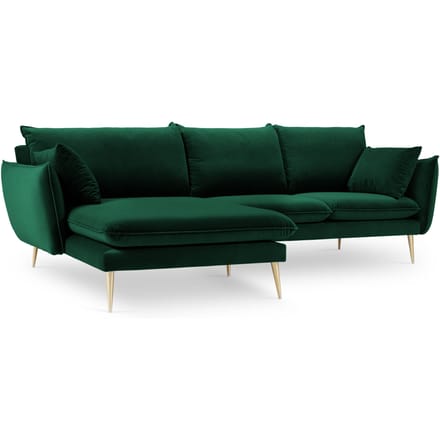 3.5-zitshoekbank Elio links velvet | Milo Casa