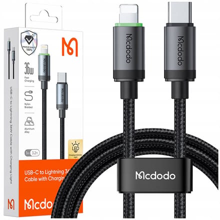 Mcdodo Oplader Usb-C Lightning Snel Opladen Kabel Voor Iphone 1M Geleid