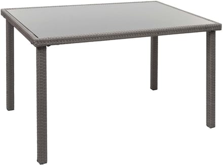 Poly-rattan tafel MCW-G19, tuintafel balkontafel, 120x75cm ~ grijs