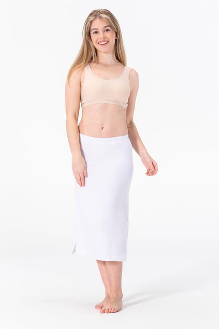Bamboe Onderrok Lang - Jupon - Anti-Schuren - Wit - 70CM - Maat S/M