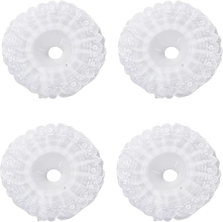 Boeket Kraag Decoratie - Bloem Accessoires - Bruiloft Versieren - Kant Rand Design - 4 Stuks - Wit
