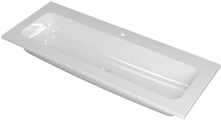 INK Faktor Wastafel Polystone Centraal met 1 Kraangat - 1200x450x15 mm - Glans Wit