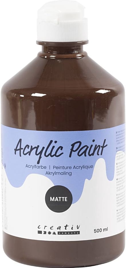 Acrylverf Mat, bruin, 500 ml/ 1 fles