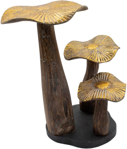 Large Golden Mushroom Art - 32cm - Natural