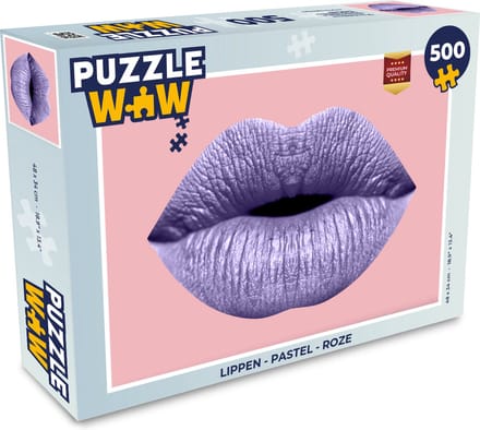 Puzzel Lippen - Pastel - Roze - Legpuzzel - Puzzel 500 stukjes
