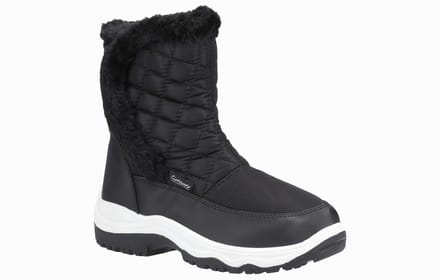 Cotswold Butterrow Textiel Dames Zwarte Winter Middelhoge Laarzen