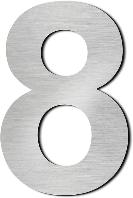 Huisnummer Edelstaal - Nummer Huis Deur - Adres Aangeven - Zwevend Effect - 22.8 cm - Zilver