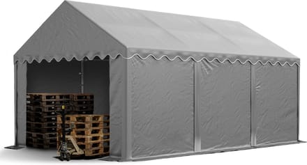 Opslagtent 3x6 m beschutting met PVC zeil 700 N waterdicht grijs