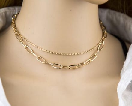 2 Lagen ketting | goud gekleurd