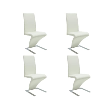 vidaXL - Eetkamerstoelen - 4 - st - kunstleer - wit