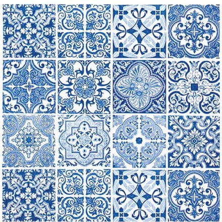 Servet "Blauwe tegels" - 20 stuks