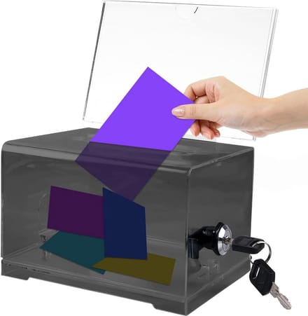 Dailygoods- Donatiebox afsluitbaar - Transparante stembus - Ideeenbox