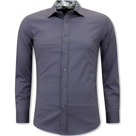 Bijzondere Heren Overhemden - Blanco Blouse - 3042 - Grijs