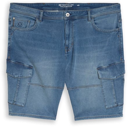 Tom Tailor - Plus Size - Cargo jeansshorts - Maat 42 - Used Mid Stone Blue Denim